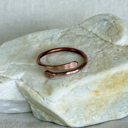 Copper ring on a piece of marble